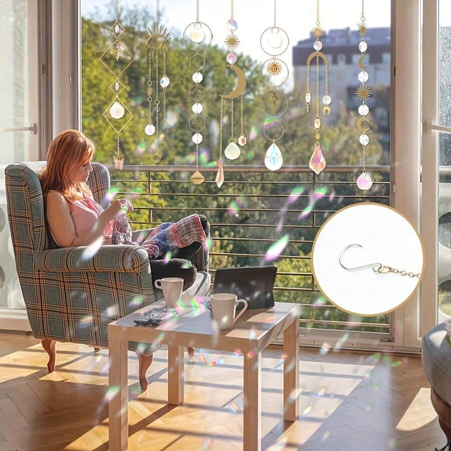 10 Piece Lotus Crystal Suncatcher Set