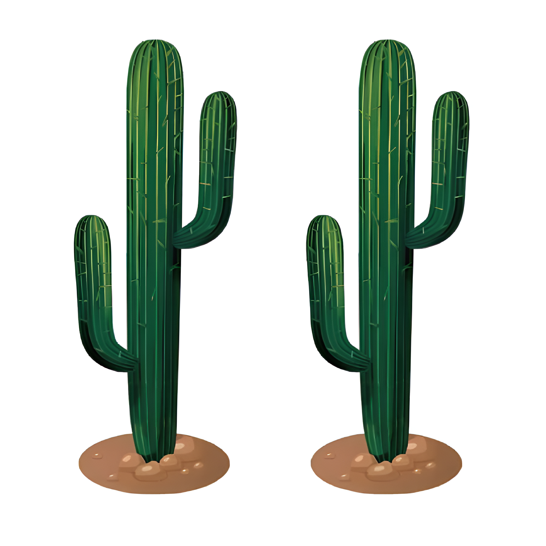 2 Pieces Of Room Decor/Garden Decoration, Mexico Large Outdoor Cactus-Shaped Courtyard Standing Signs, Easily Create A Desert-Style Landscape, Waterproof And Durable, Stand Stably On The Lawn