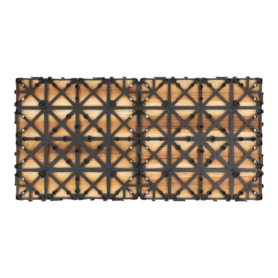 Wood Flooring Interlocking Deck Tiles For Patio Decor 12"X12" 36 Pack Garden Floor Boards Set, Indoor & Outdoor Decor - Balcony Garden Floor Tiles
