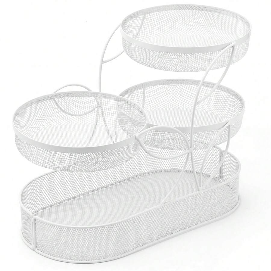 3 Tier Metal Fruit Basket Stand Rack For Kitchen And Dining