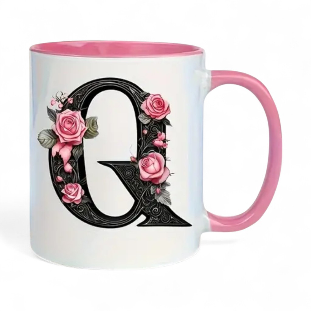 Alphabet Printed Ceramic MugFloral Alphabet Letter Printed Ceramic Coffee Mug - Image 17