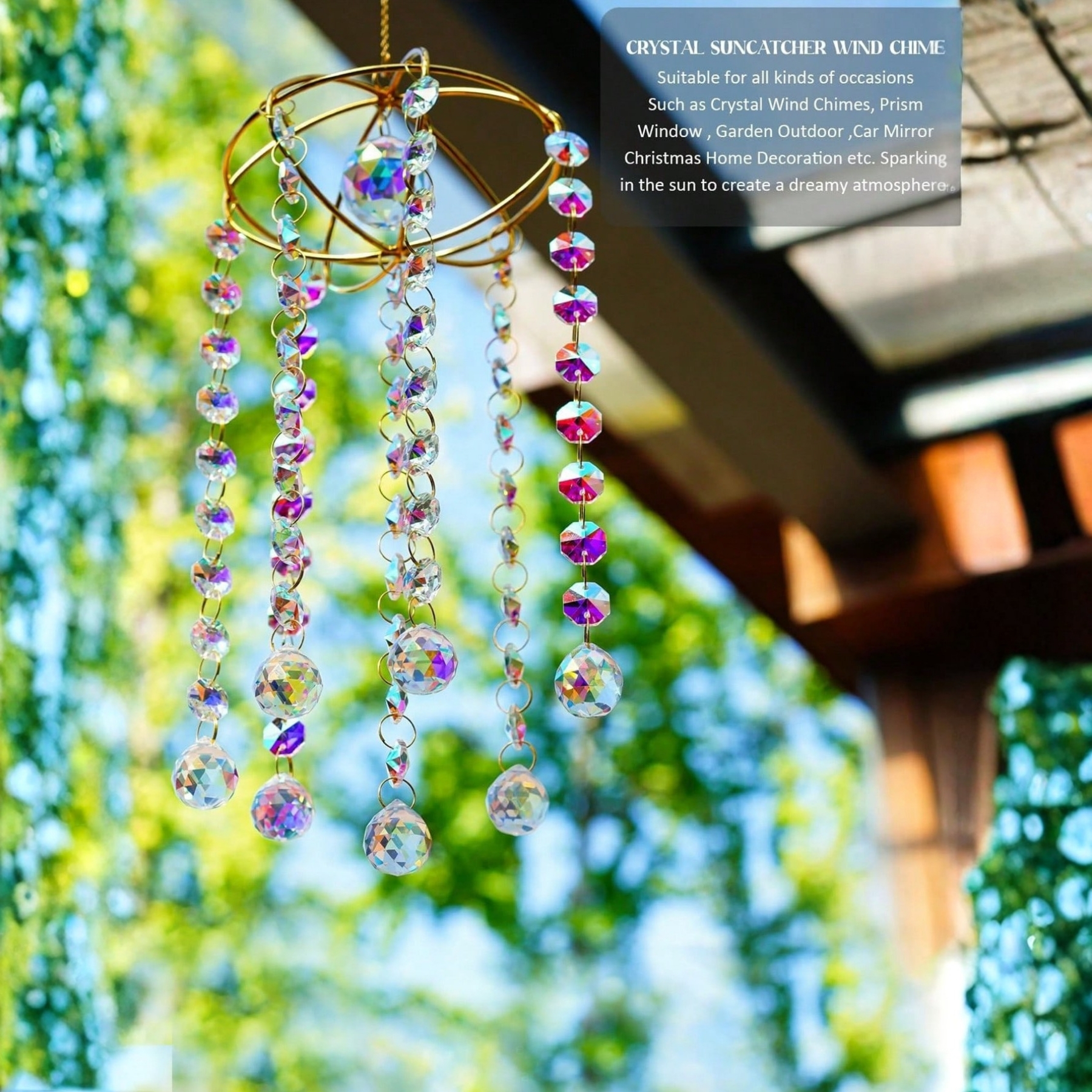 1pc Handmade Crystal Sun Catcher, Reflects Sunlight And Rainbows