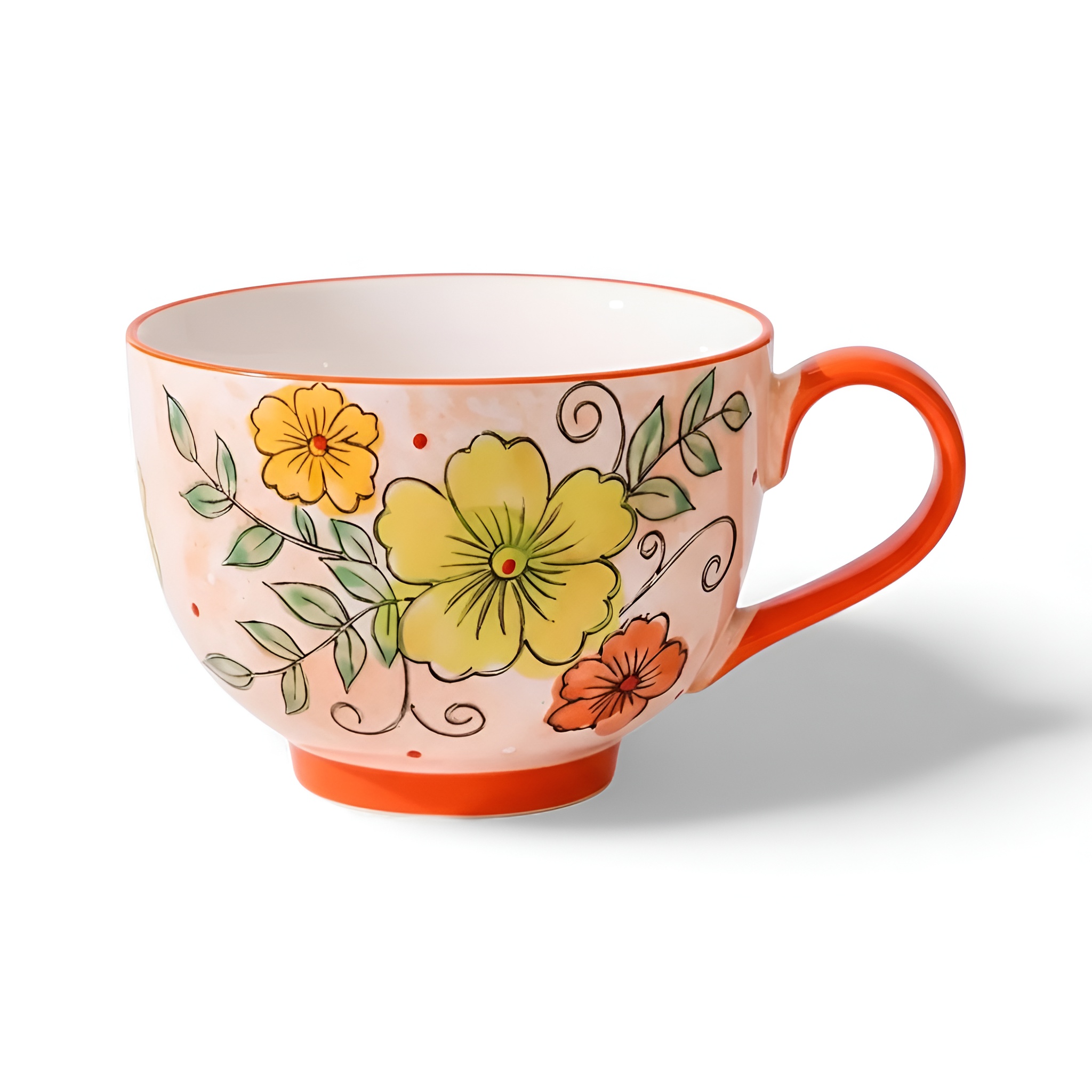 Decorative Ceramic Coffee Cup With Floral Patterns For Home And GiftingDecorative Ceramic Coffee Cup With Floral Patterns For Home And Gifting - Image 3