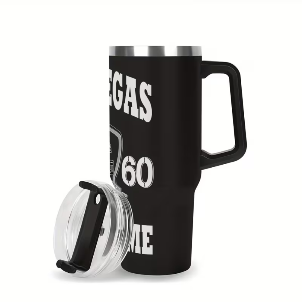 Custom Las Vegas Football 40oz Insulated Tumbler with NamePersonalized 40oz Las Vegas Raiders Football Themed Tumbler - Image 3