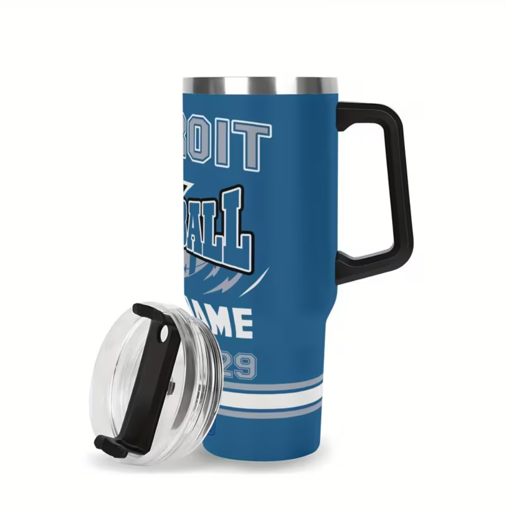 Detroit Lions Football Custom Travel MugDetroit Lions Football Custom Travel Mug - Image 3