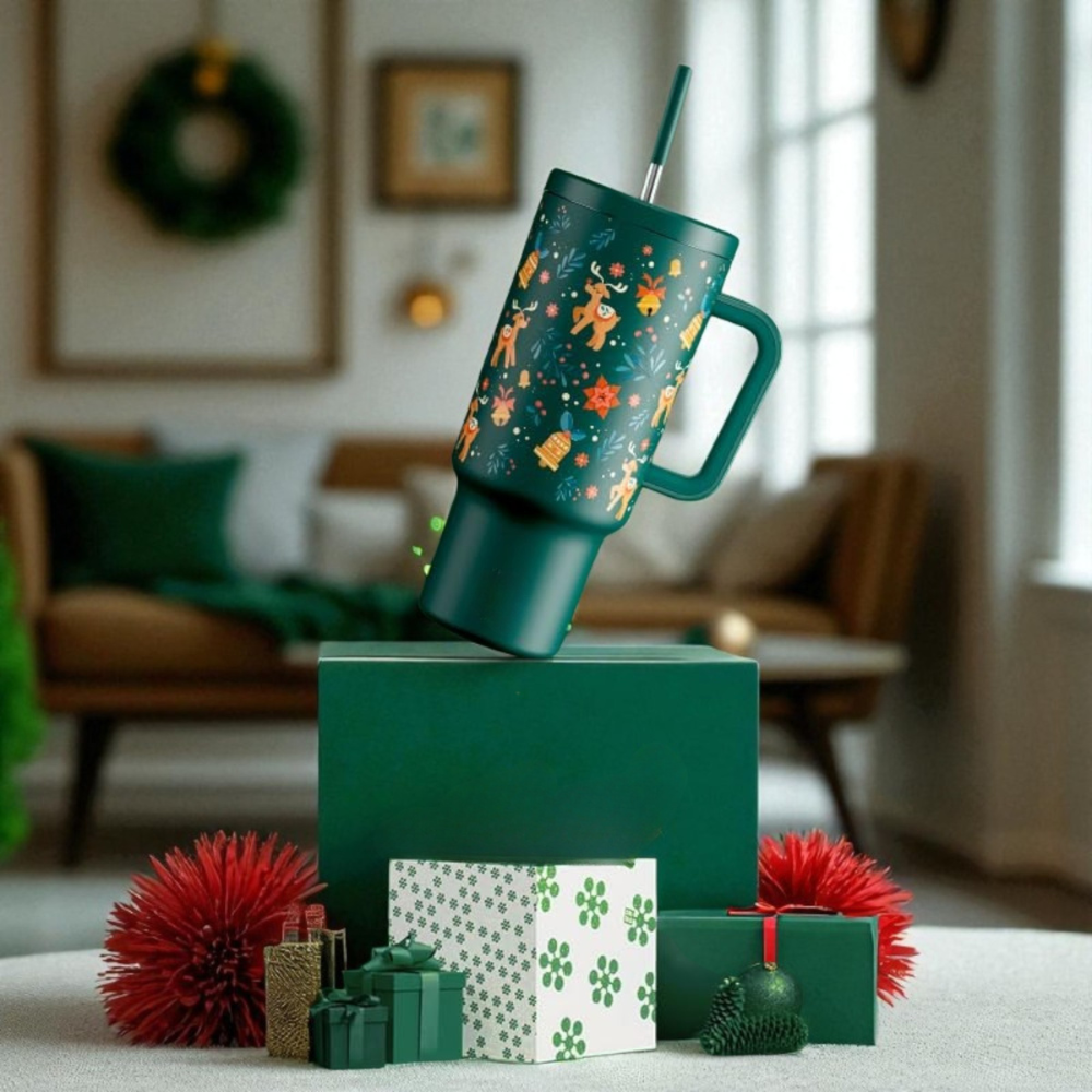 40oz Tumbler With Handle Leak Proof Lid And Straw40oz Insulated Tumbler With Handle And Leak Proof Lid And Straw - Image 2