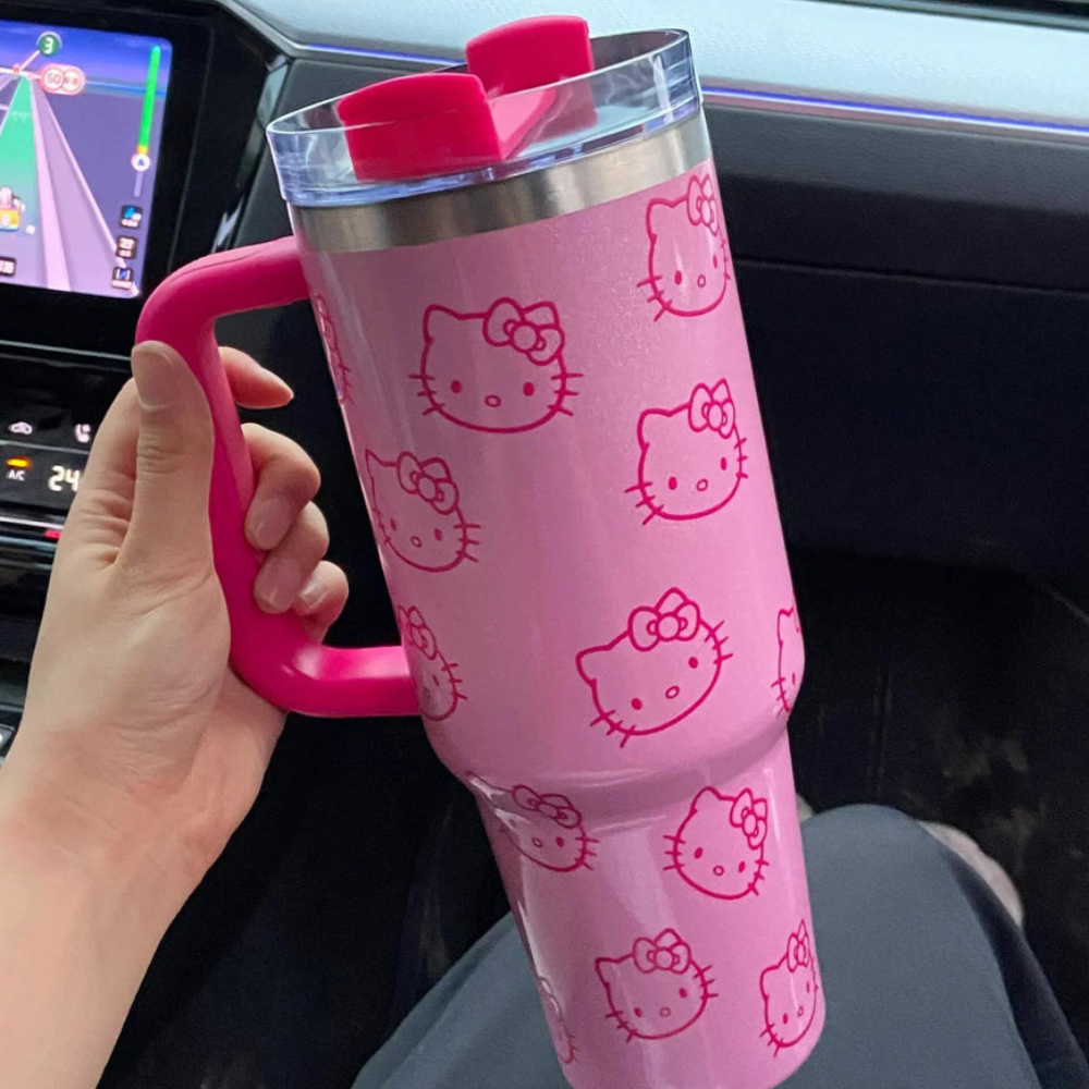 Kitty Printed Quencher Tumbler-Viral Super Shop