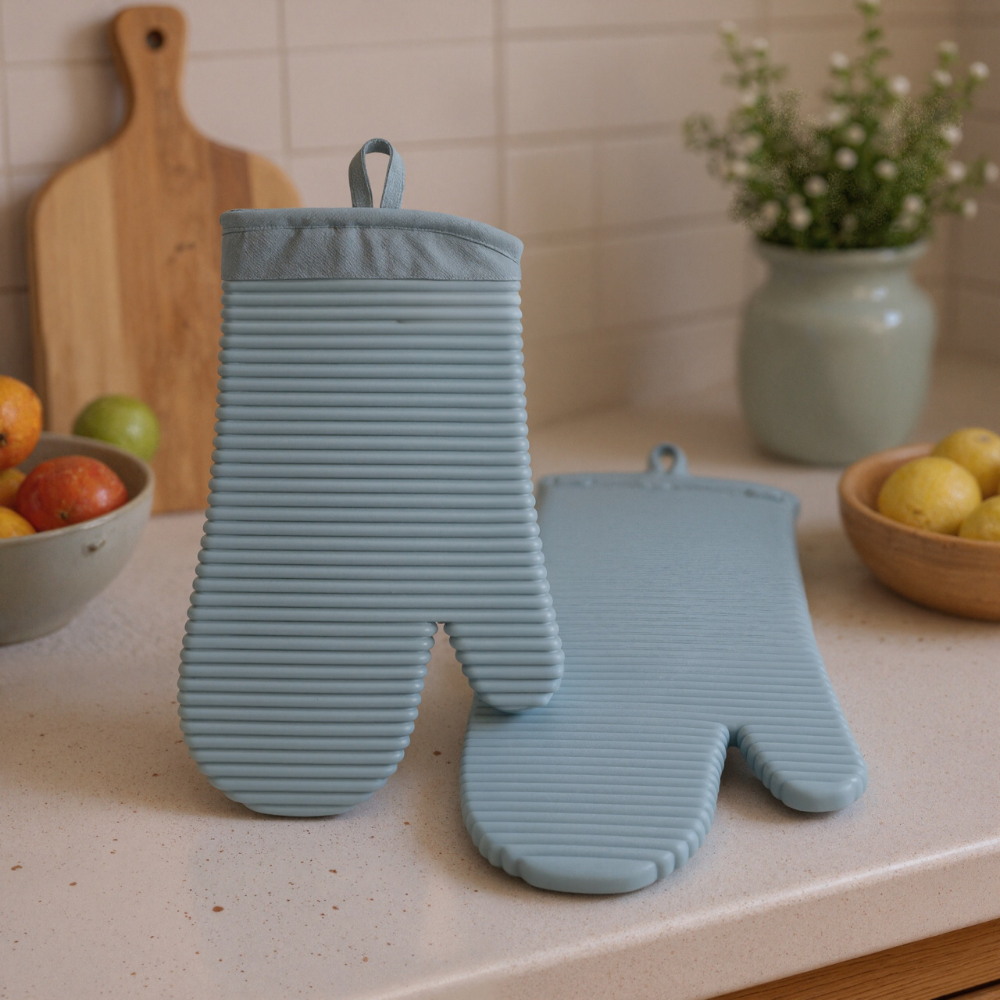 Ribbed Soft Silicone Oven Mitt SetRibbed Soft Silicone Oven Mitt Set - Image 14