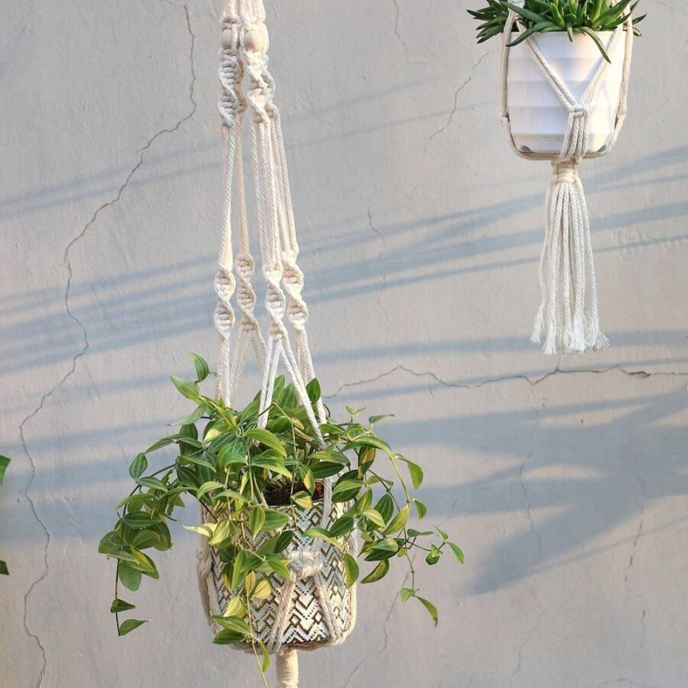 4 Pieces Plant Hangers With Beads And Tassels For Home Decor