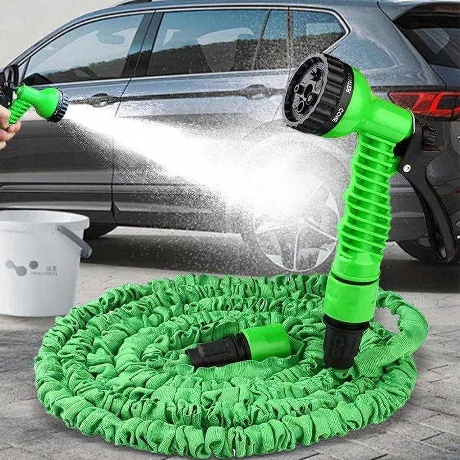 1 Piece Expandable Garden Hose With High Nozzle For Car Wash And Yard
