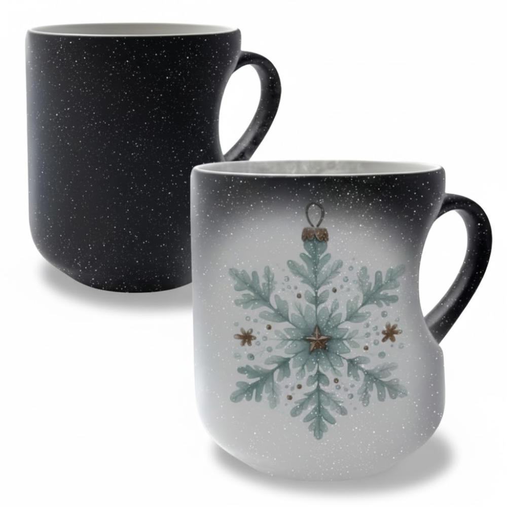 Ceramic Winter Mug With Snowflake Design For BeveragesColor Changing Ceramic Winter Mug With Snowflake Design For Beverages - Image 2