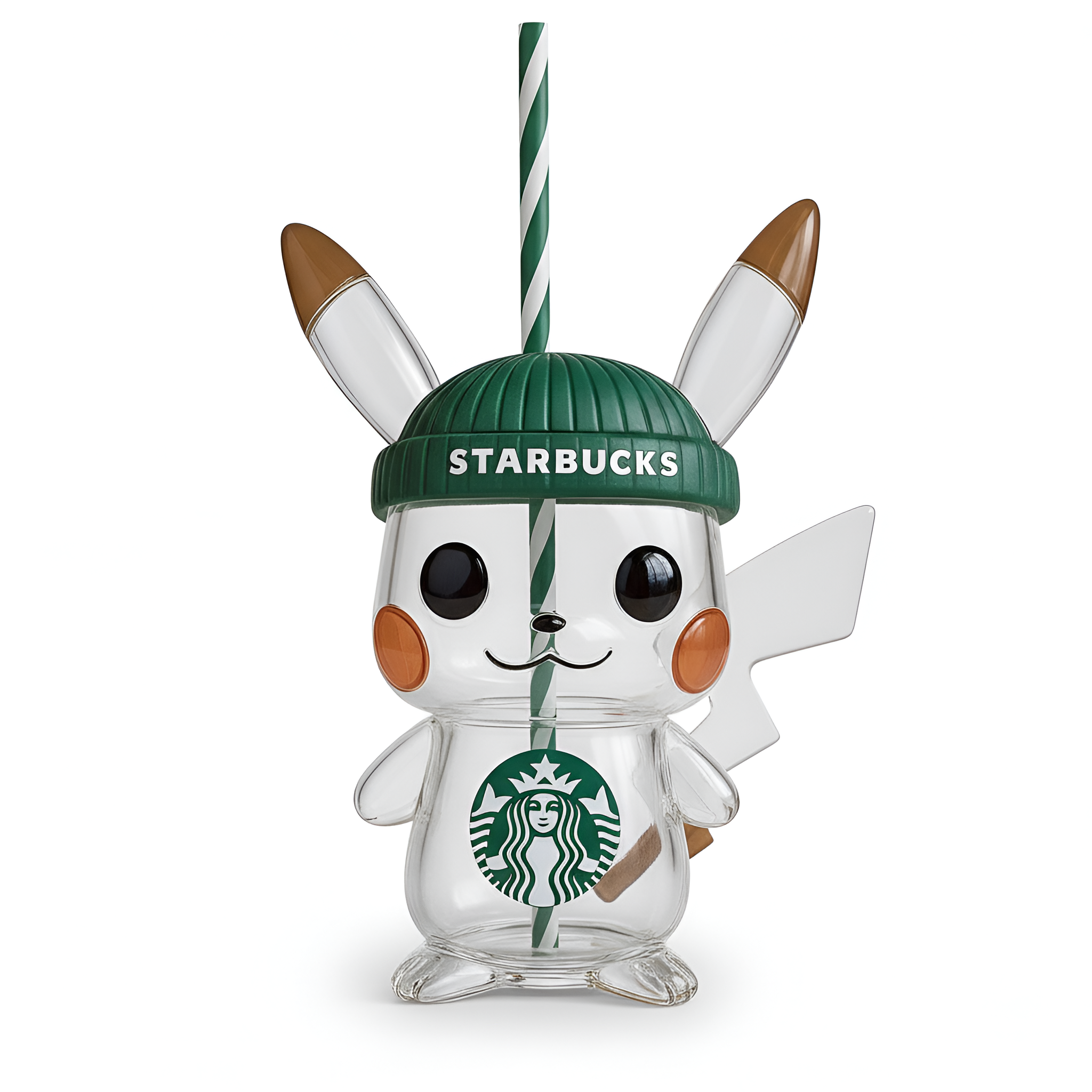 Transparent Cartoon Character Cup With Straw 