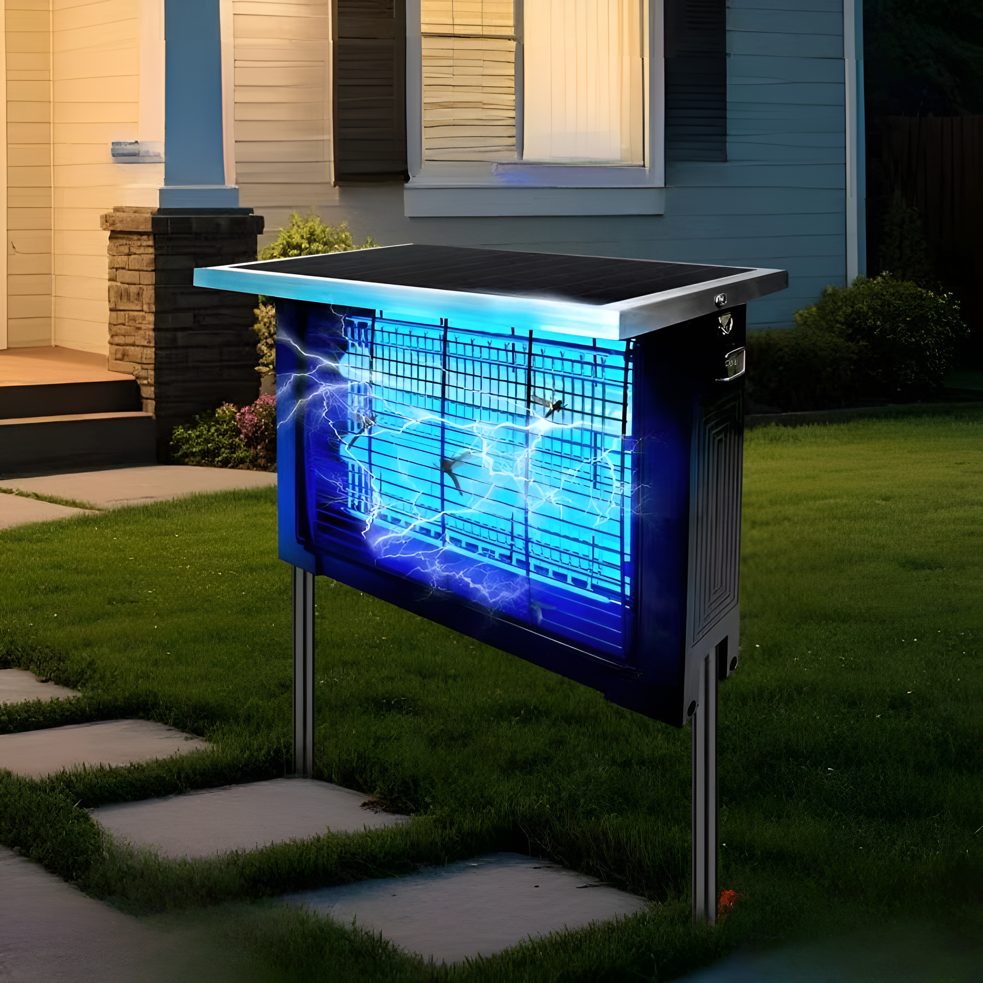 Portable Rechargeable Solar Bug Zapper For Patio And Garden 