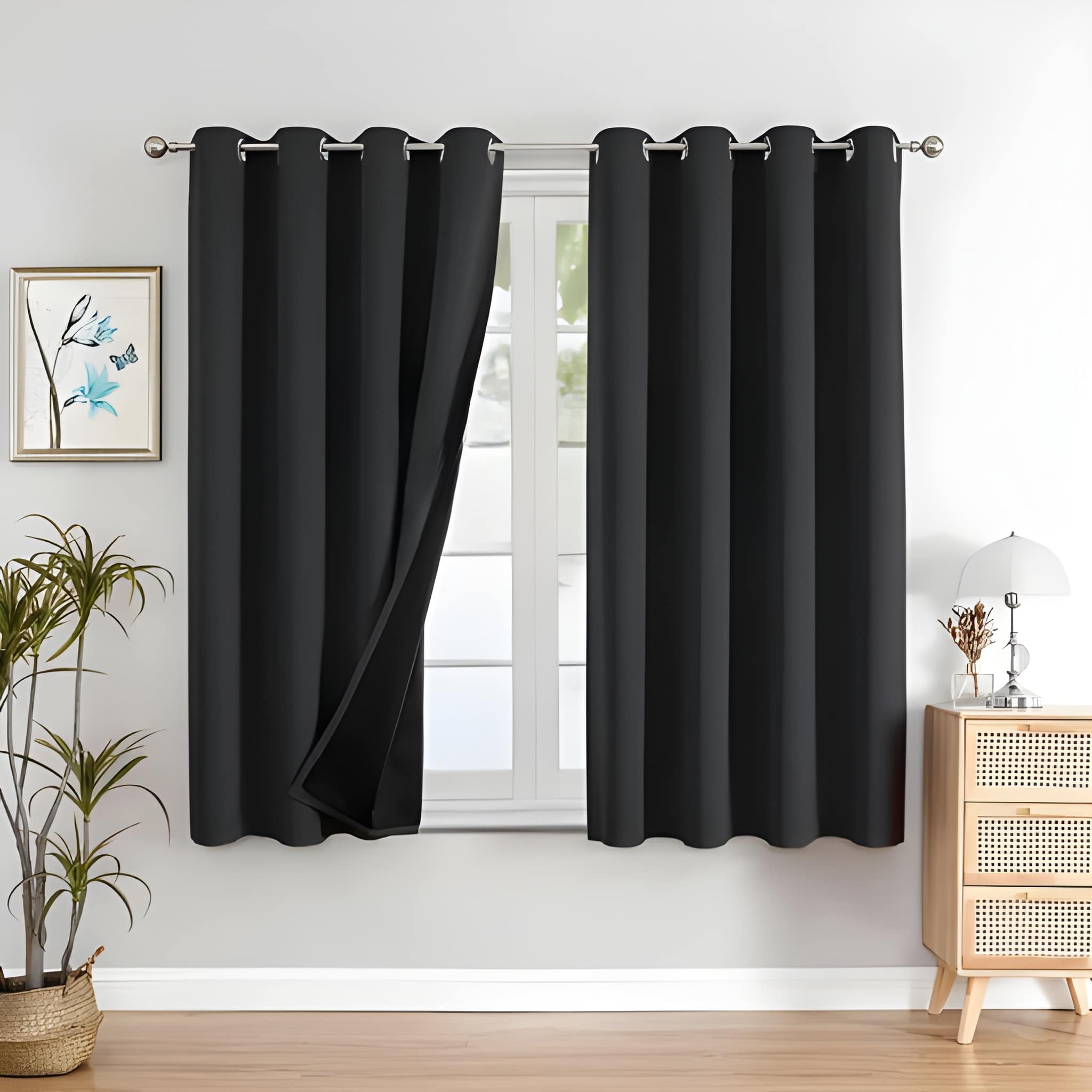 2 Piece 100% Blackout CurtainsCurtains2 Piece Blackout Curtains With Grommet Top For Bedroom And Living Room - Image 4