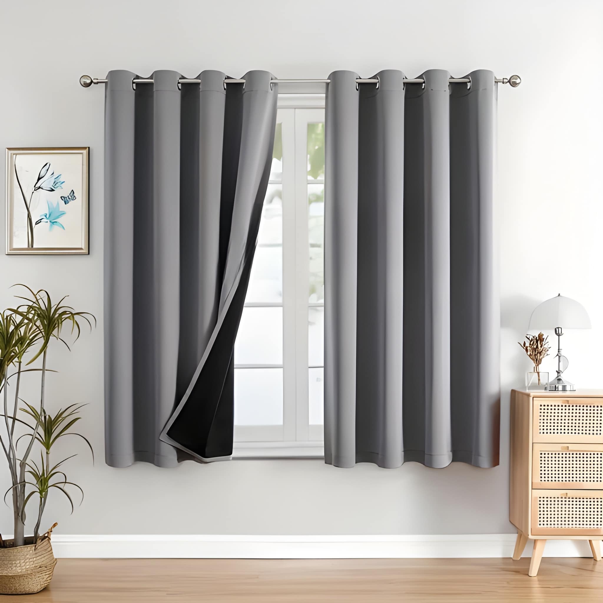 2 Piece 100% Blackout CurtainsCurtains2 Piece Blackout Curtains With Grommet Top For Bedroom And Living Room - Image 3
