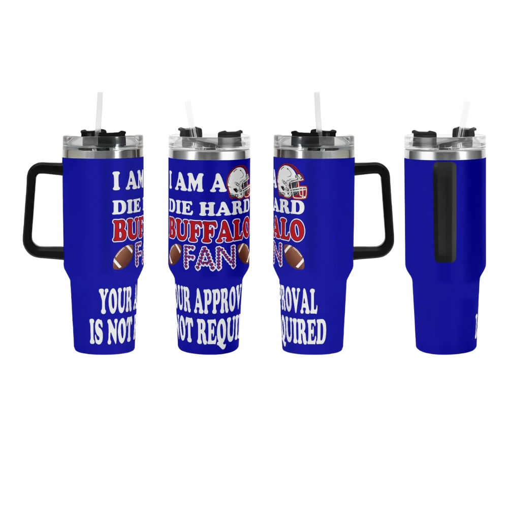 40oz Buffalo Bills Football Team Themed Stainless Steel Travel Tumbler