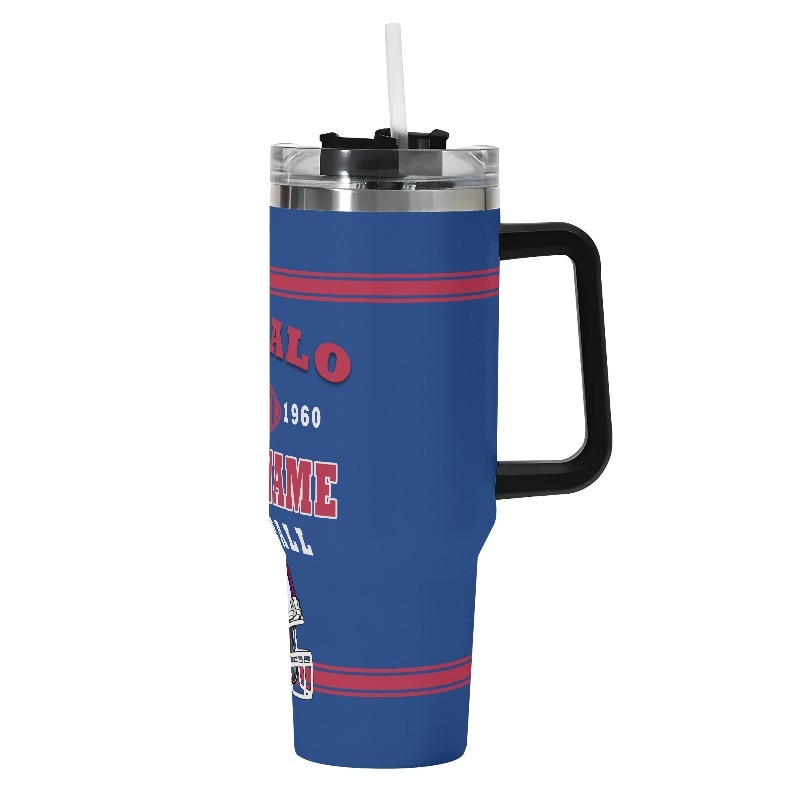 Buffalo NY Football Team Themed 40oz Stainless Steel Vacuum Insulated TumblerPersonalized Buffalo Bills Football Themed Tumbler - Image 3
