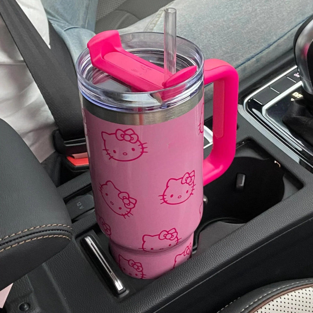 Kitty Printed Quencher Tumbler-Viral Super Shop