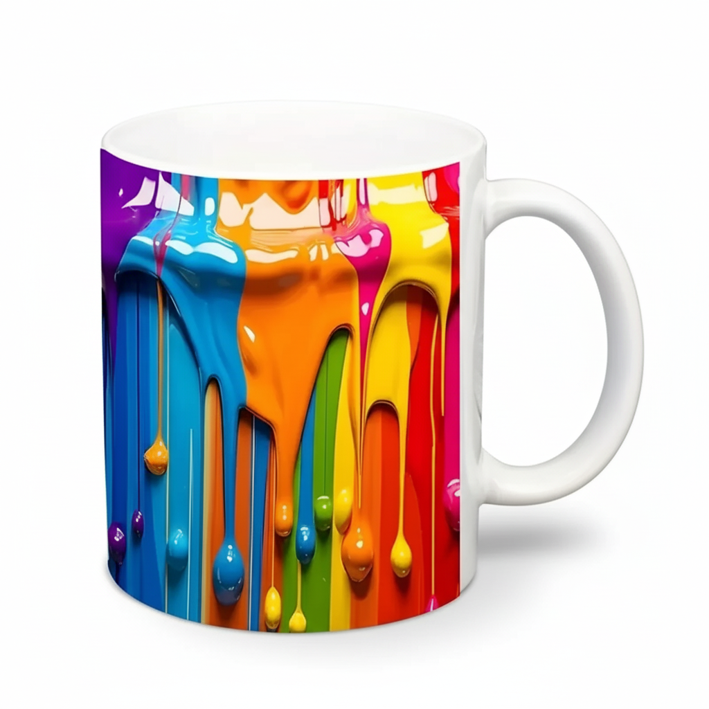 Vibrant 3D Printed Ceramic Coffee Mug