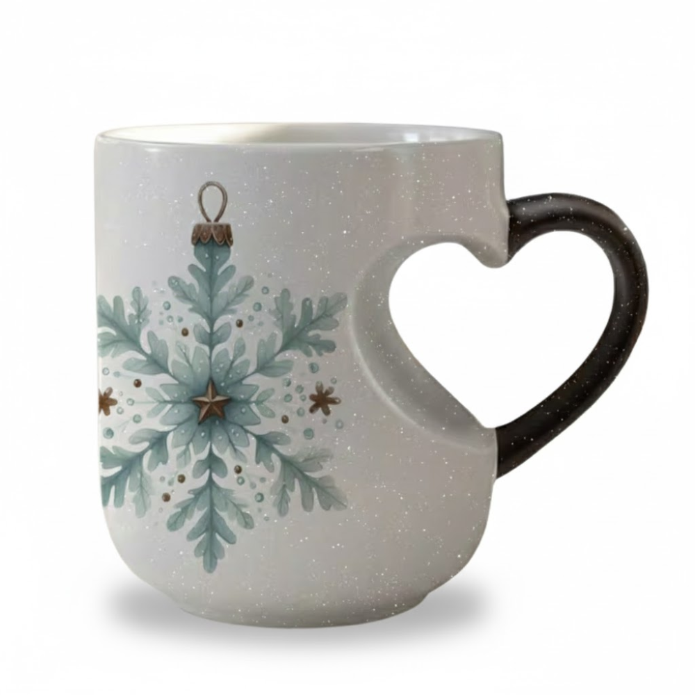 Color Changing Ceramic Winter Mug With Snowflake Design For Beverages