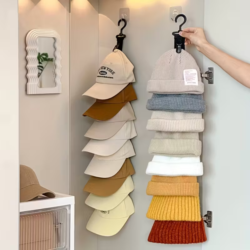 Eight Clip Closet Hat Storage Strap