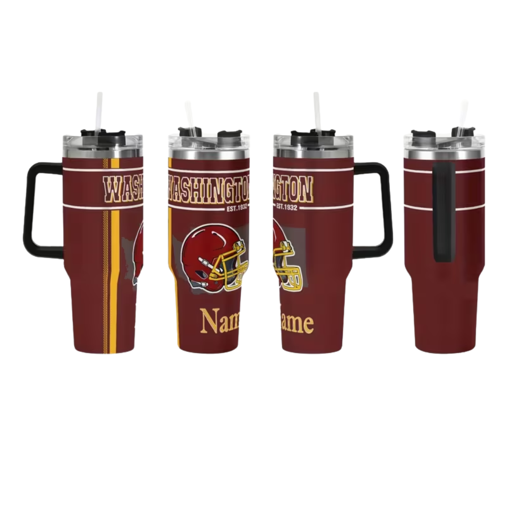 Personalized Washington Commanders Football 40oz Insulated Cup with Name