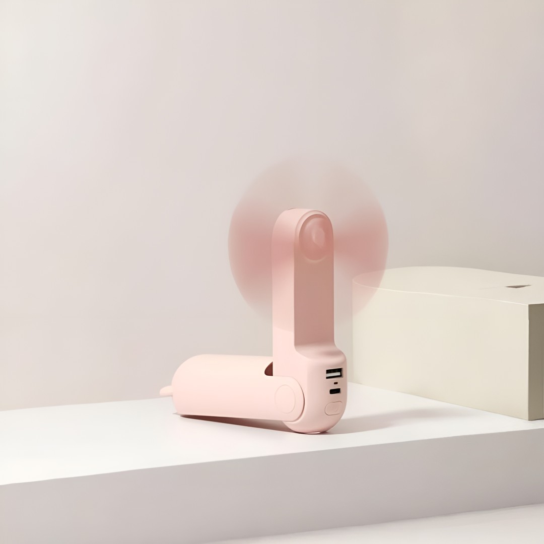 3 IN 1 USB Rechargeable Portable Fan With Power Bank3 In 1 USB Rechargeable Portable Fan With Power Bank - Image 9