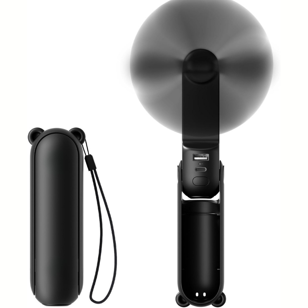 3 IN 1 USB Rechargeable Portable Fan With Power Bank