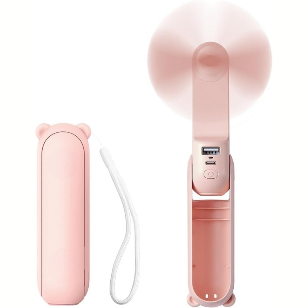 3 IN 1 USB Rechargeable Portable Fan With Power Bank