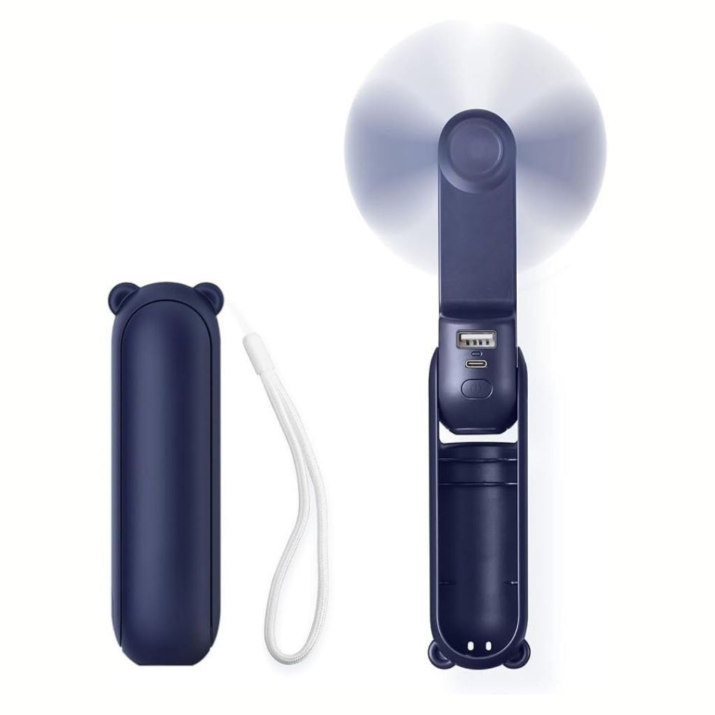 3 IN 1 USB Rechargeable Portable Fan With Power Bank