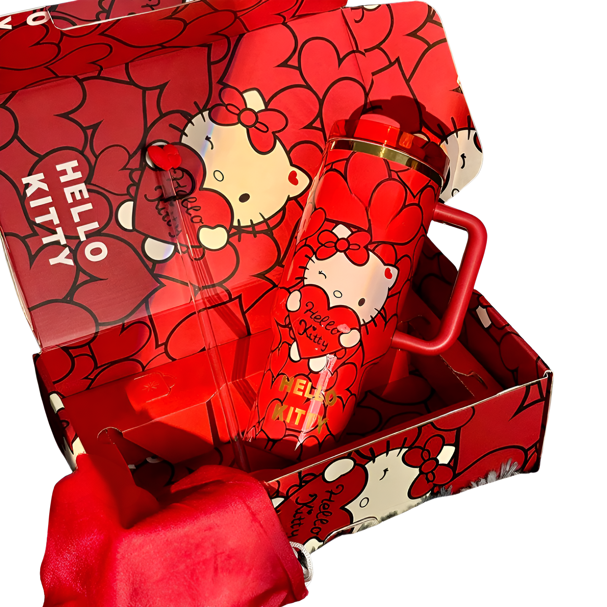 40oz Red Kitty Tumbler