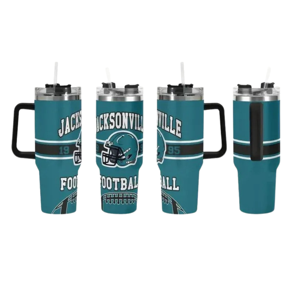 40oz Jacksonville Jaguars Football Themed Graphic Tumbler