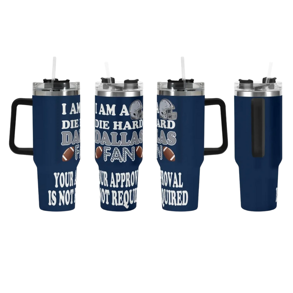 40oz Dallas Cowboys Football Quote Printed Tumbler