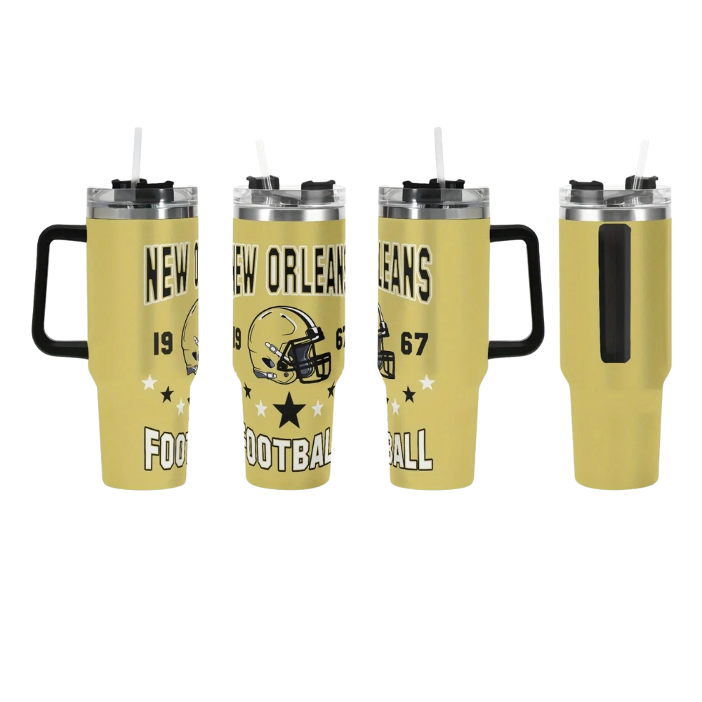 40oz New Orleans Saints Football Themed Travel Tumbler