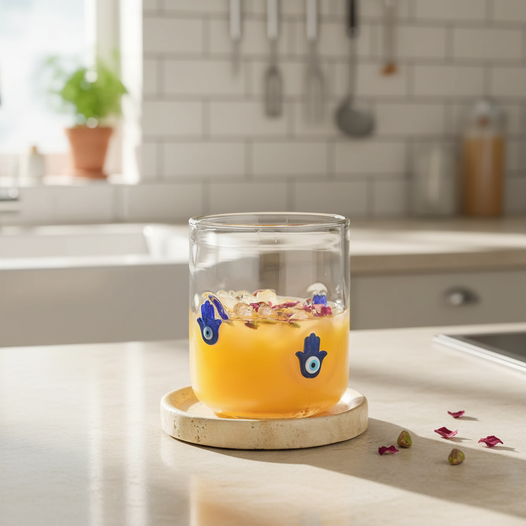 Transparent Juice Glass With Modern DesignTransparent Juice Glass With Modern Design - Image 2