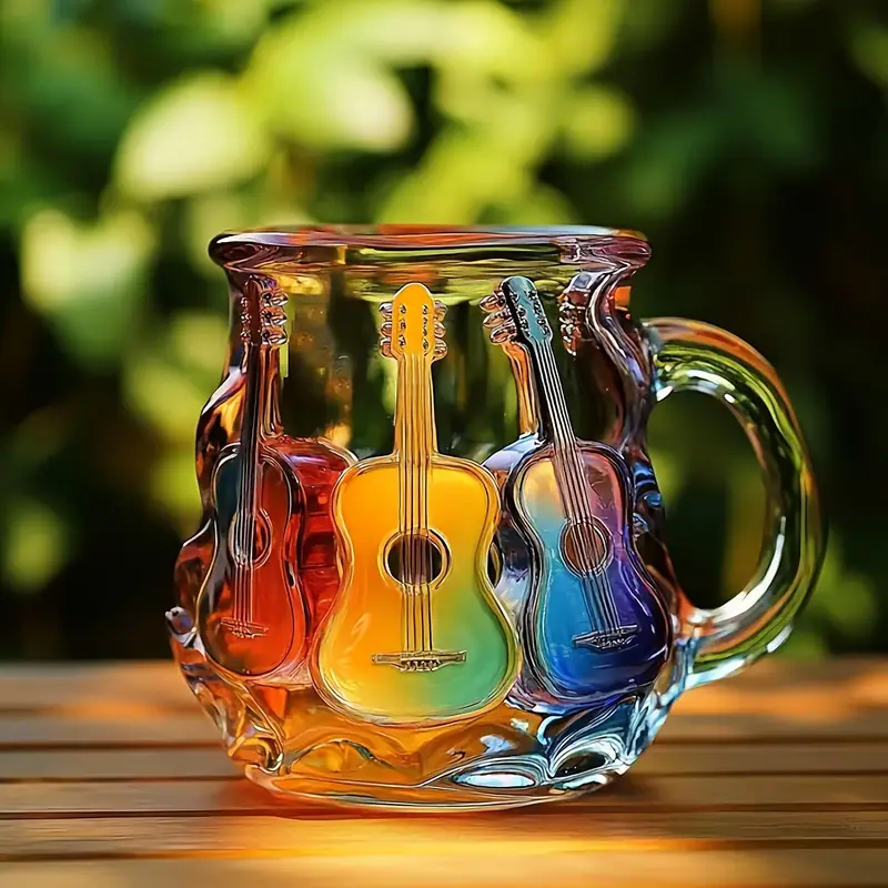 3D Guitar Coffee Mug For Music Enthusiasts And Artists