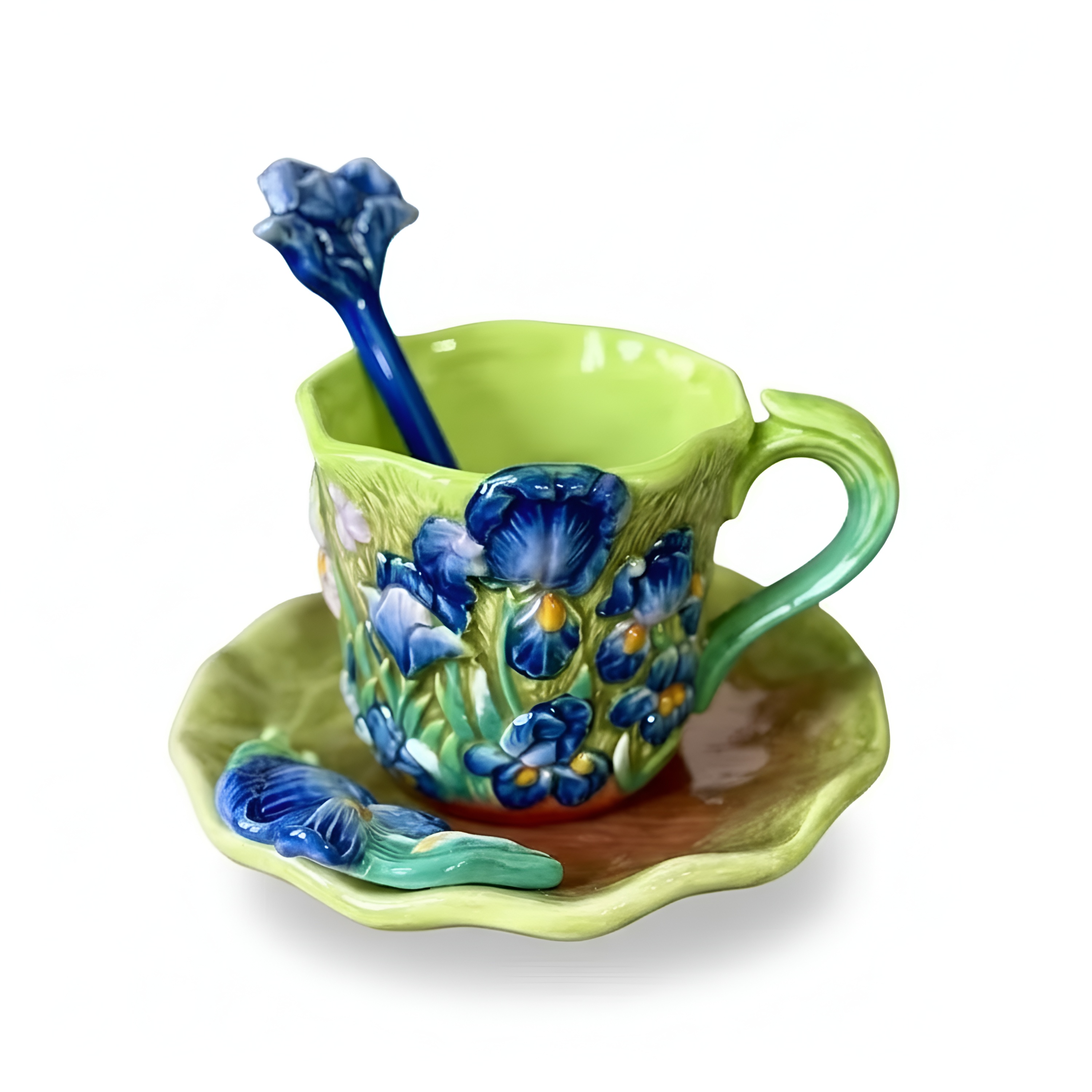 3D Painted Starry Art Ceramic Coffee Cup With Saucer Set