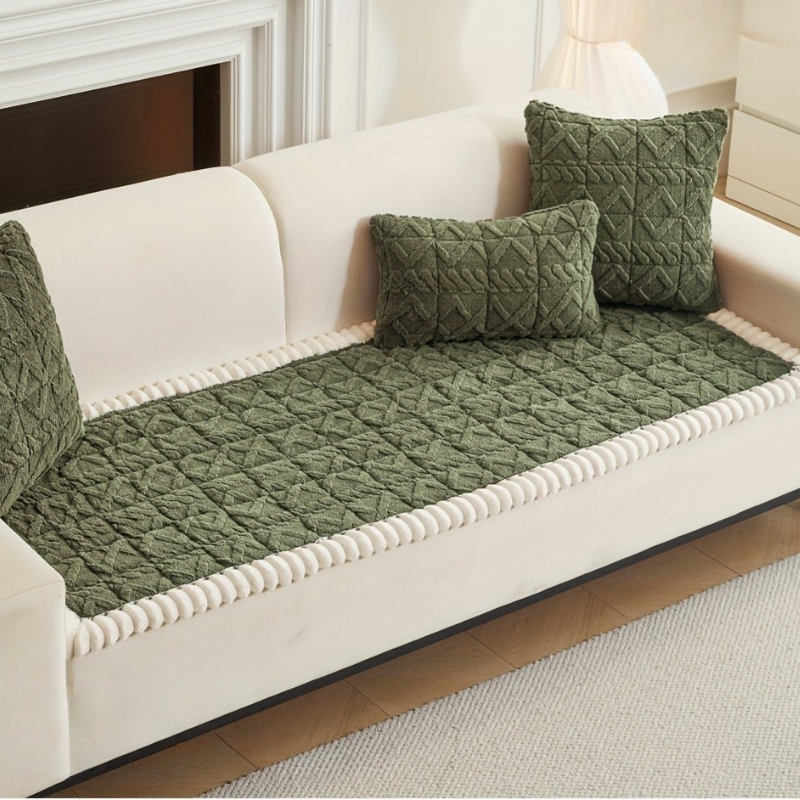 1pc Thickened Polyester Soft Quilted Sofa CushionThick Quilted Sofa Cushion Cover For Comfortable Seating - Image 4