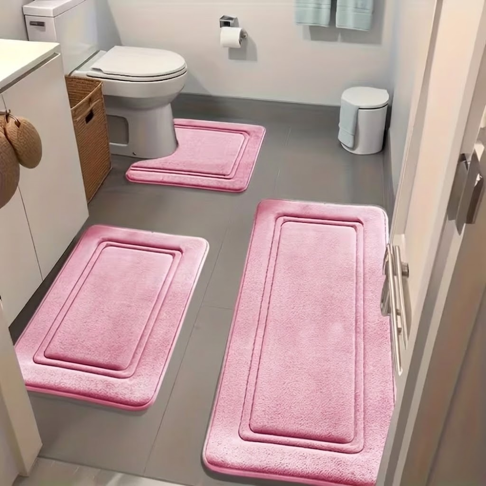 3 Pack Of  Non Slip Bath Mats