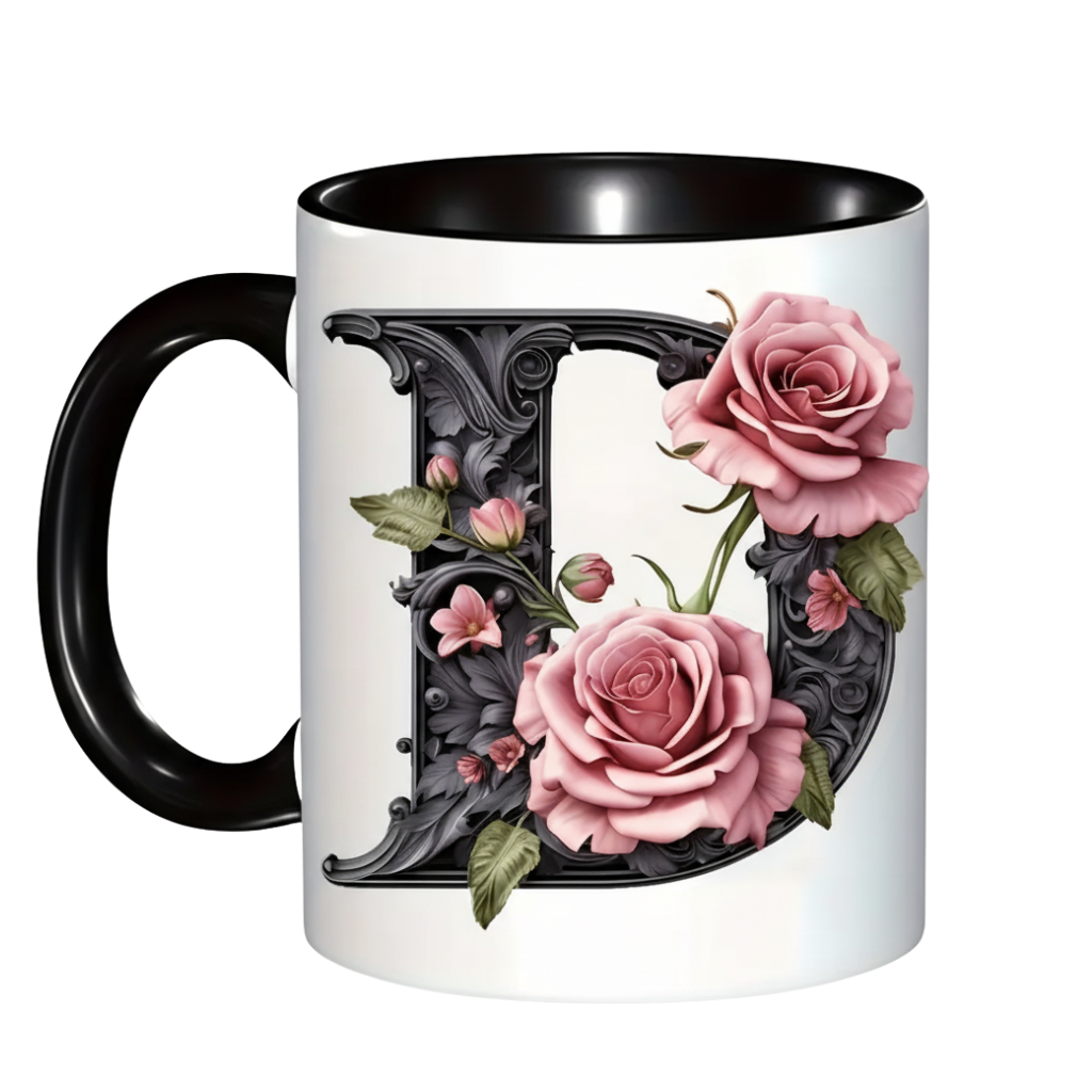 Alphabet Printed Ceramic Coffee MugFloral Alphabet Initial Ceramic Mug For Gifting - Image 4
