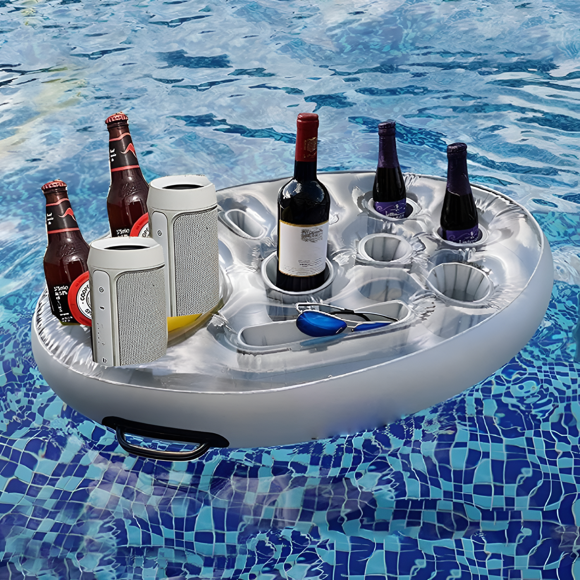 Inflatable Pool Drink Holder For Party And Floating Bar Tray