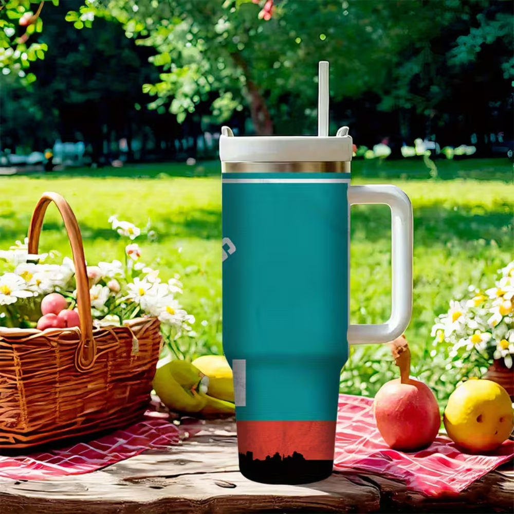 Miami Football 40oz Stainless Steel TumblerMiami Dolphins Football Team Themed 40oz Insulated Tumbler - Image 2