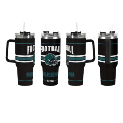 40oz Philadelphia Eagles Football Team Themed Stainless Steel Travel Cup