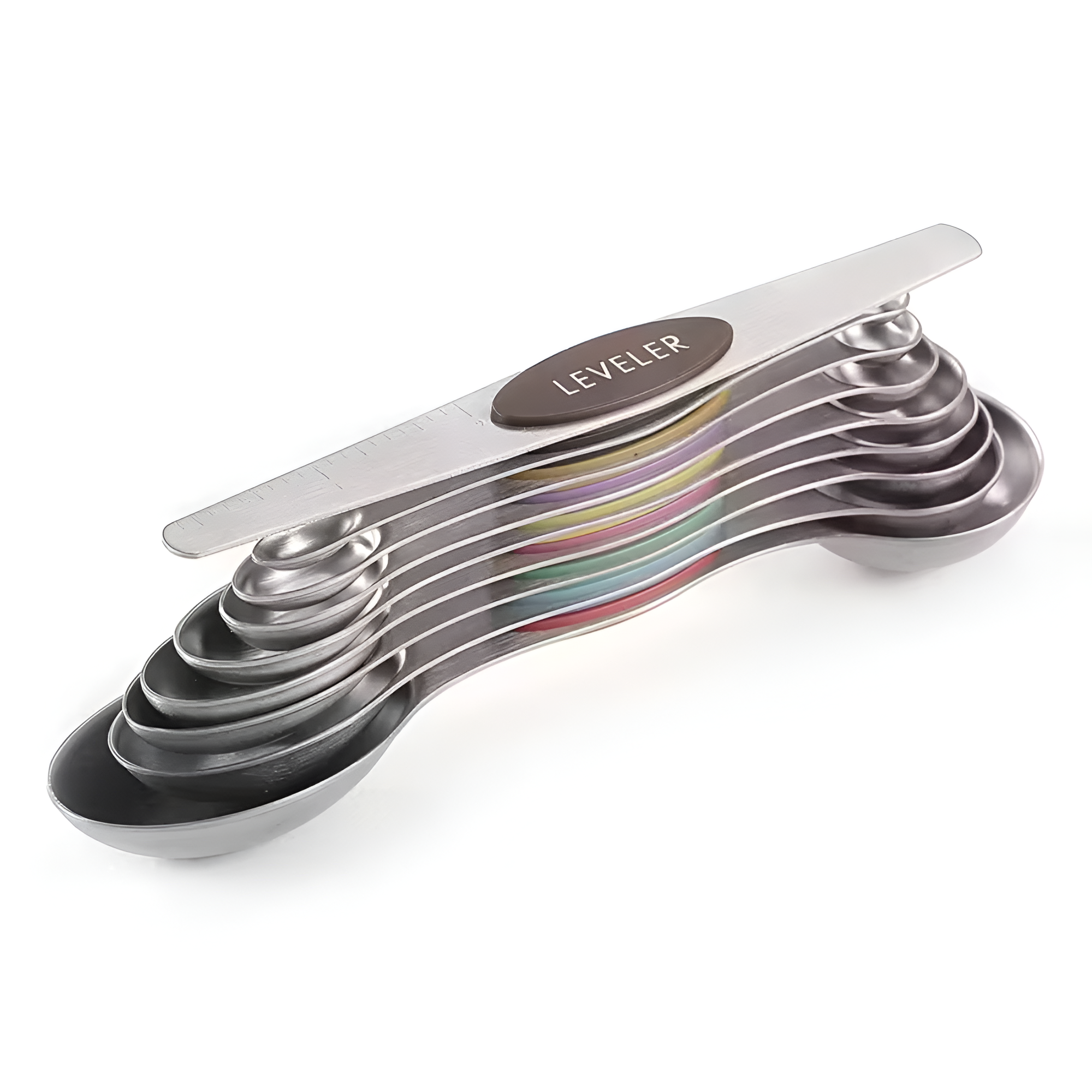 9pcs Magnetic Measuring Spoons Set | Dual Side Teaspoon, Heavy Duty Stainless Steel with Leveler