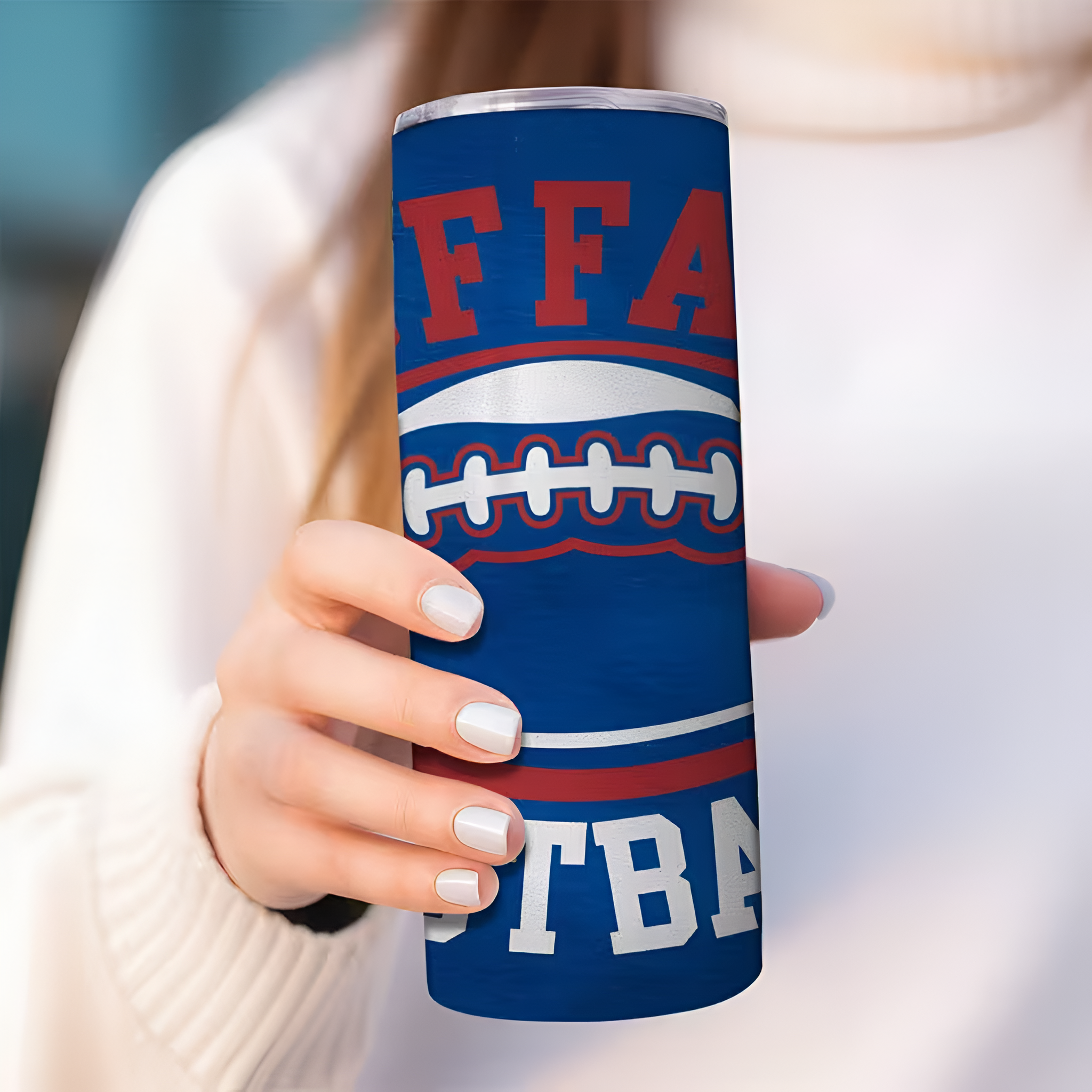 Buffalo Bills Football Themed 20oz Stainless Steel TumblerBuffalo Bills Football Themed 20oz Stainless Steel Tumbler - Image 3