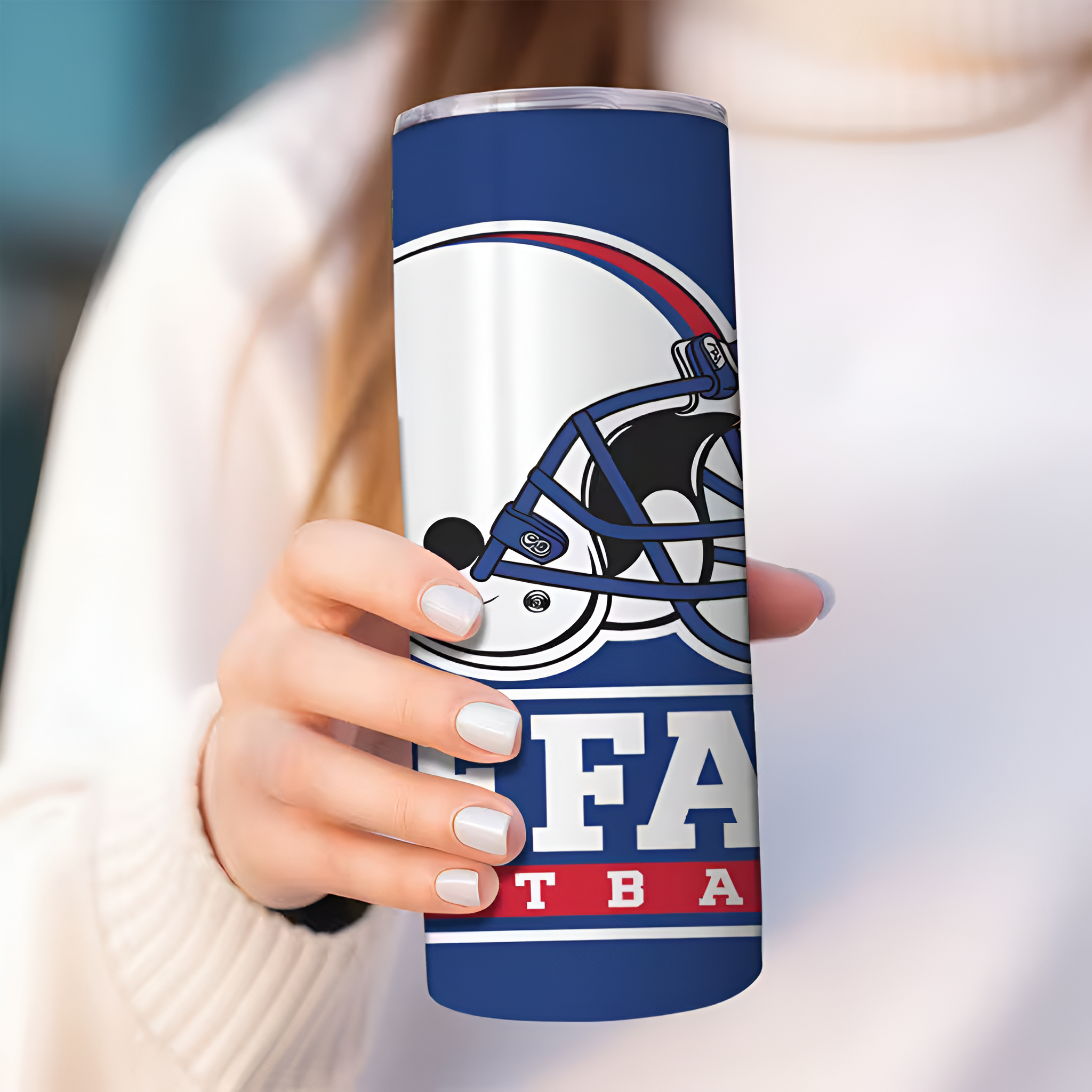 Buffalo Bills Football Themed 20oz Insulated Tumbler With Lid And StrawBuffalo Bills Football Themed 20oz Insulated Tumbler With Lid And Straw - Image 2