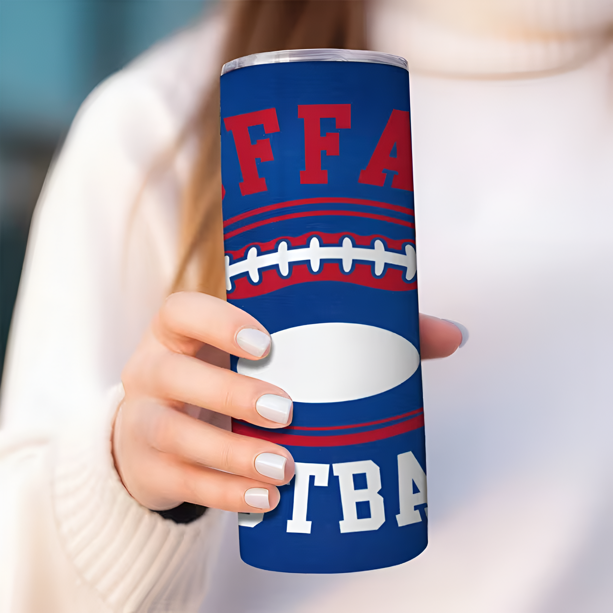 Buffalo Bills Football Team Themed 20oz Insulated Tumbler For Travel