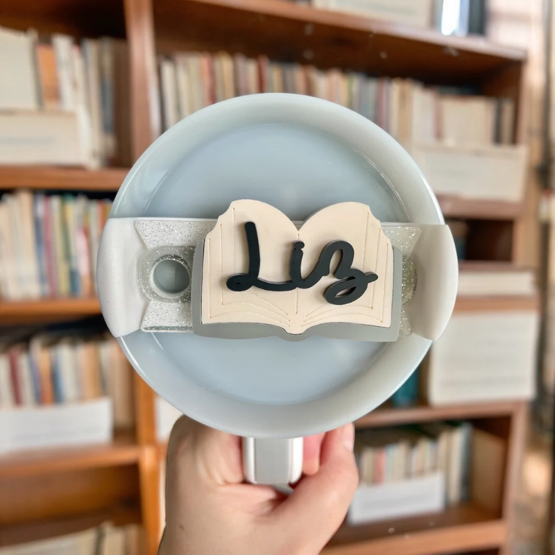 Personalized Book Design Tumbler With HandlePersonalized Book Design Tumbler With Handle - Image 4