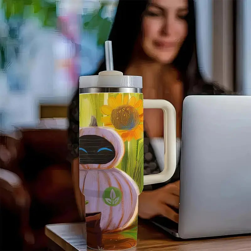 40oz Sunflower Printed Insulated Tumbler