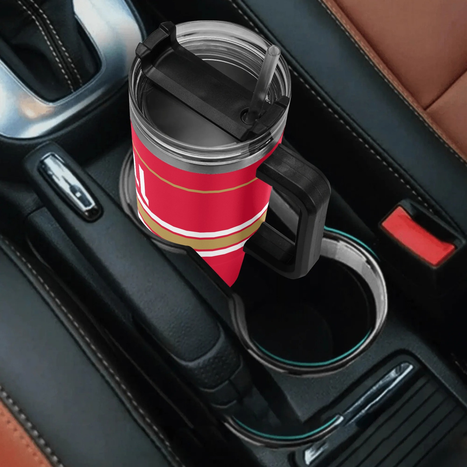 40oz San Francisco Insulated Stainless Steel Cup40oz San Francisco 49ers Football Themed Travel Tumbler - Image 4